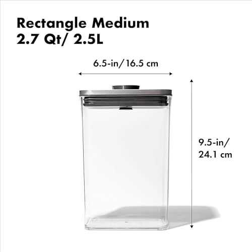 OXO Steel POP Container Medium Rectangle - |7 Qt (Pack of 4) For Food Storage Airtight Containers Grey  
OXO Steel POP C
