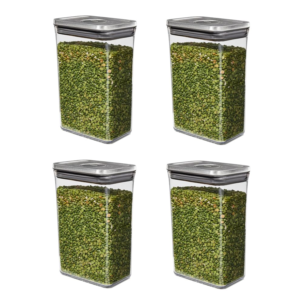 OXO Steel POP Container Medium Rectangle - |7 Qt (Pack of 4) For Food Storage Airtight Containers Grey  
OXO Steel POP C