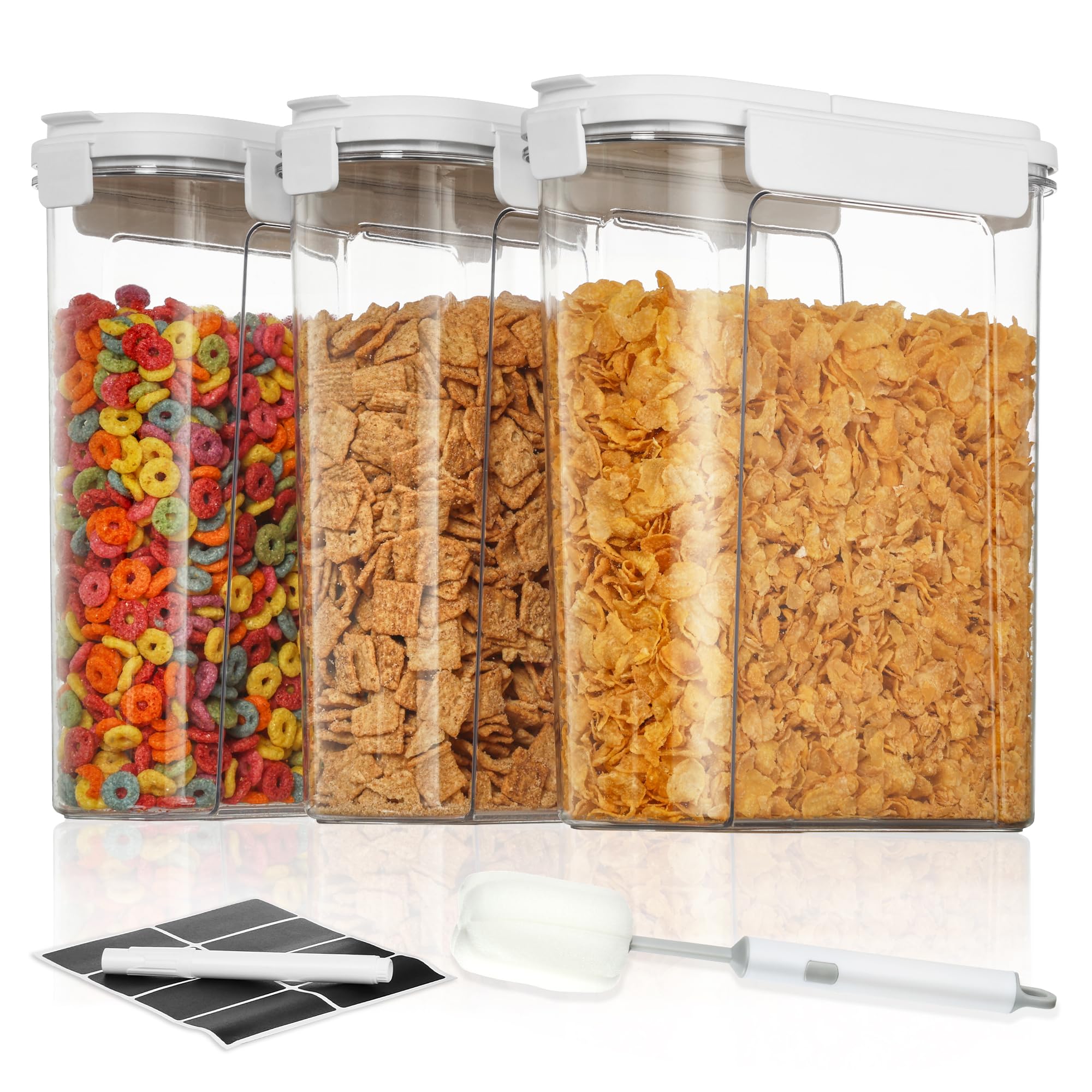 Vtopmart Airtight Cereal Containers Set for Kitchen & Pantry Storage
| Vtopmart 3 PCS Plastic Food Storage Container wi